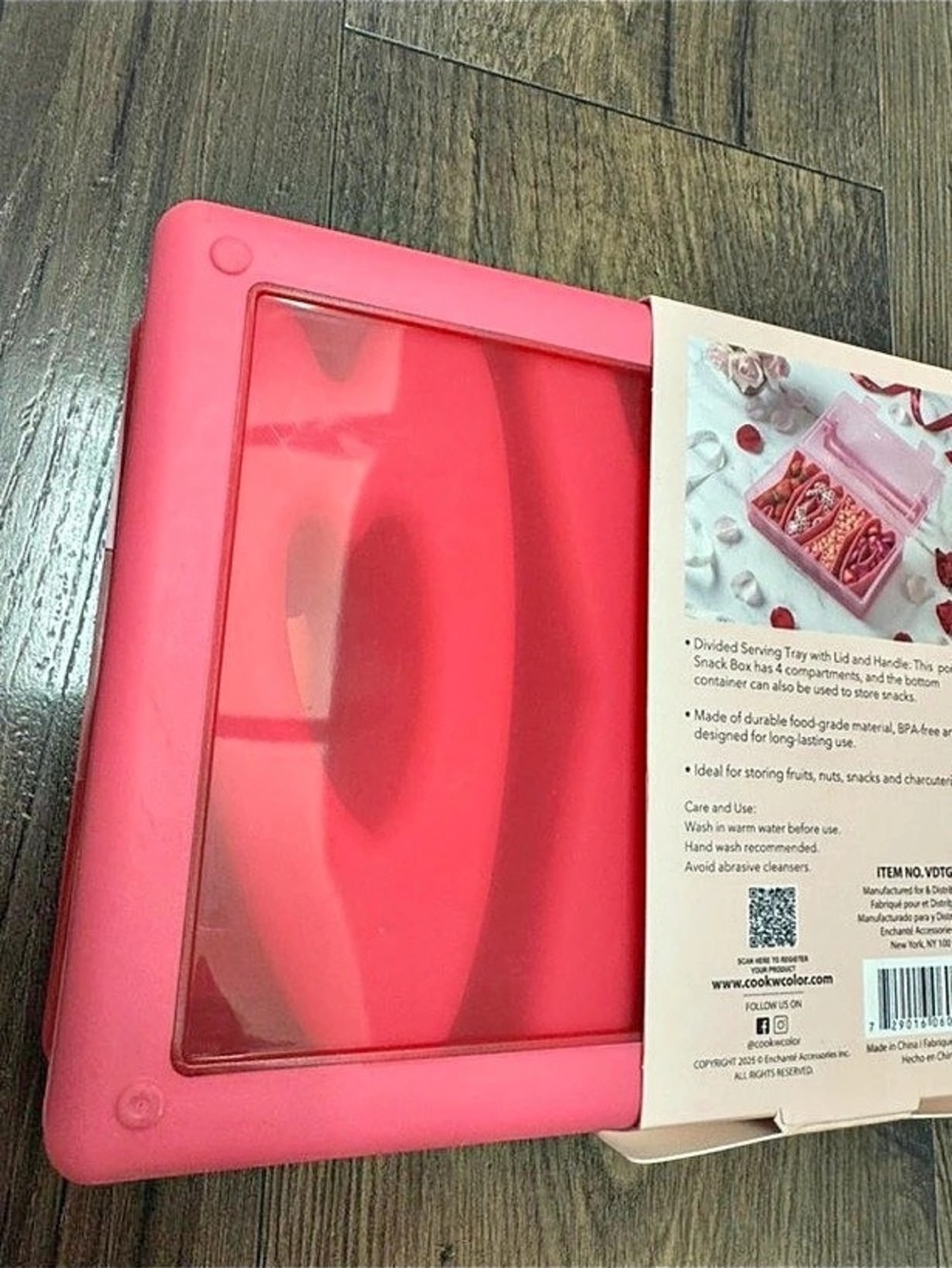 CWC Cook With Color Pink 4 Compartment Snack/Misc Box (Snackle box) - Picture 6 of 6